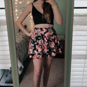 floral mini skirt